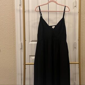 a new day Black Strapless Ruched Midi Dress w/pockets